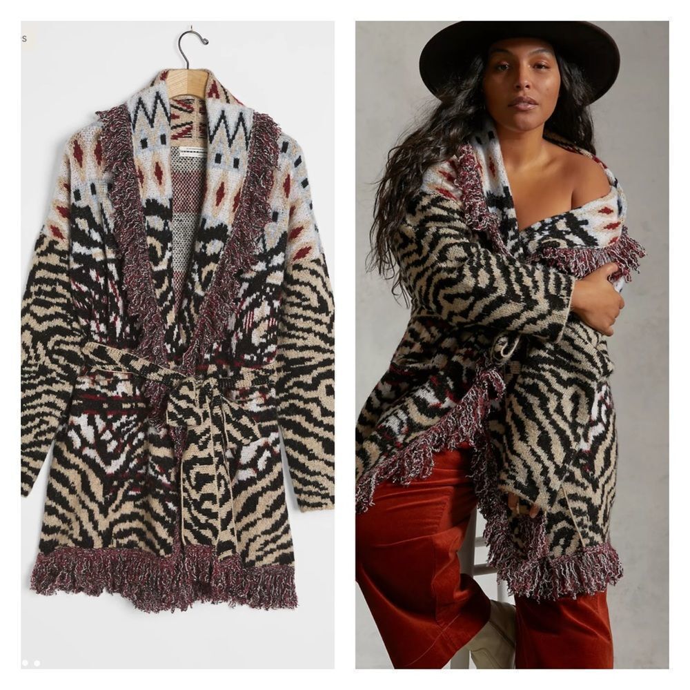 Anthropologie  Fringed Cardigan Sweater